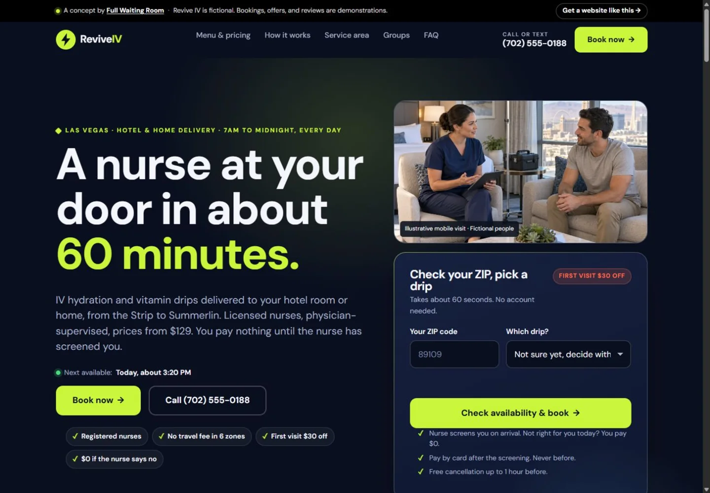 Revive IV website design on desktop