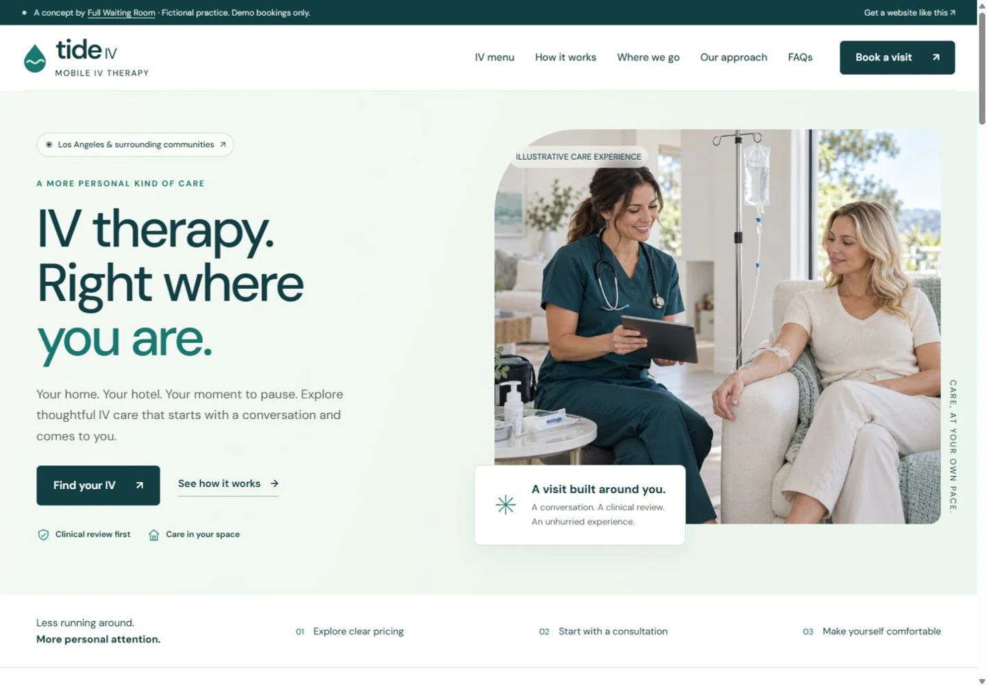 Tide IV website design on desktop